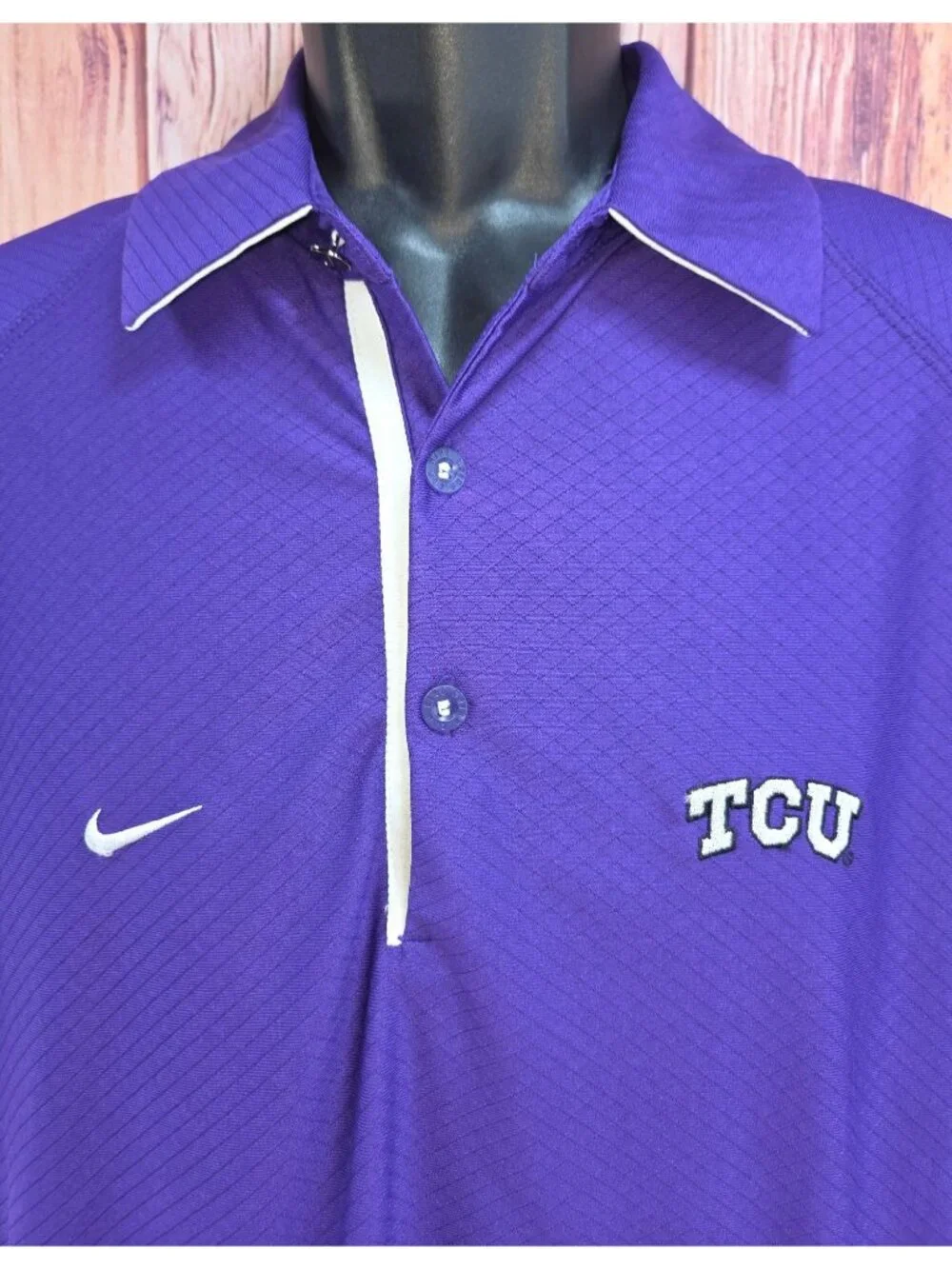 Nike TCU Horned Frogs Purple Dri-Fit Polo Shirt Size Small